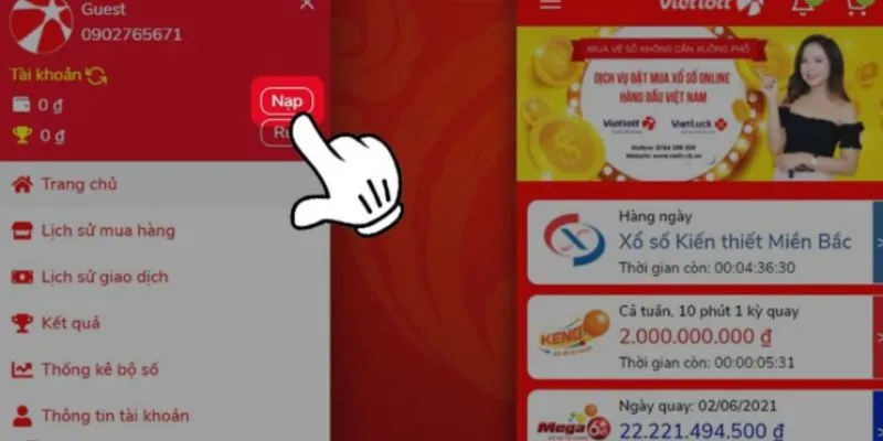 Các bước đặt vé Vietlott bằng điện thoại trên 32Win